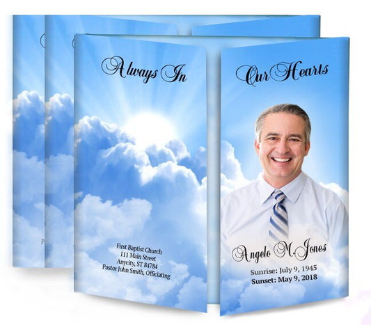 Sun Rays Gatefold Funeral Program Design & Print (Pack of 50) - The Funeral Program Site