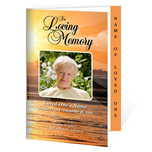 Sunrise 4 - Sided Graduated Funeral Program Template - The Funeral Program Site