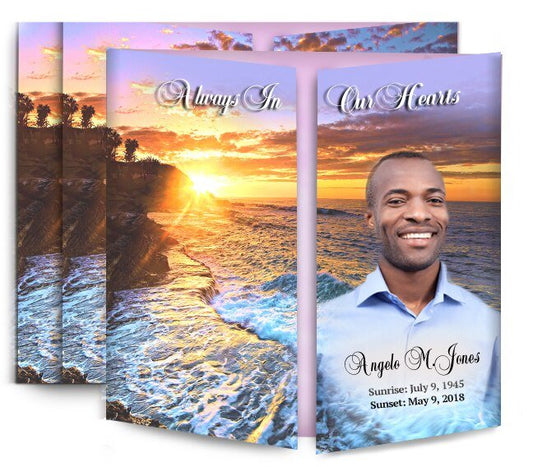 Sunrise Sunset Gatefold Funeral Program Design & Print (Pack of 50) - The Funeral Program Site