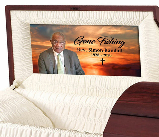 Sunset Custom Casket Head Panel Insert - The Funeral Program Site