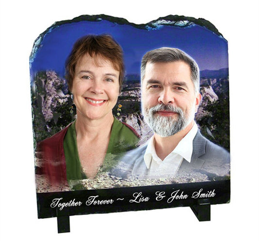 Tablet Shape Memorial Slate Stone Plaque with Stand - The Funeral Program Site