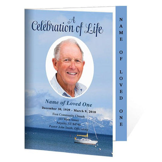 Tahoe 4 - Sided Graduated Funeral Program Template - The Funeral Program Site