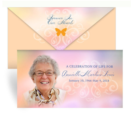 Tangerine Envelope Fold Program Done For You Design & Print (Pack of 50) - The Funeral Program Site