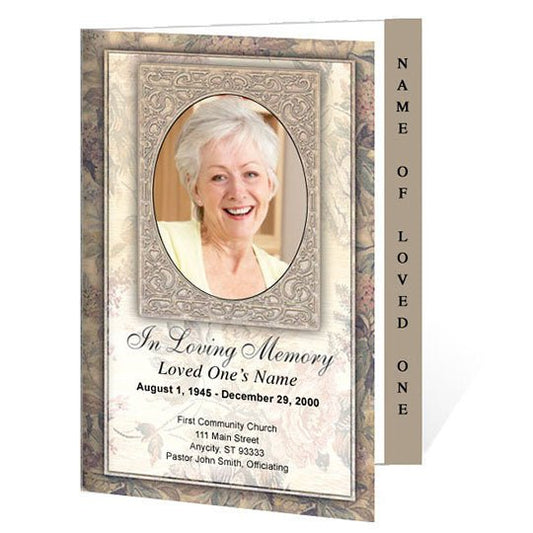 Tapestry 4 - Sided Graduated Funeral Program Template - The Funeral Program Site