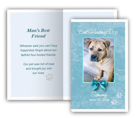 Teal Pet Memorial Cards Design & Print (Pack of 50) - The Funeral Program Site
