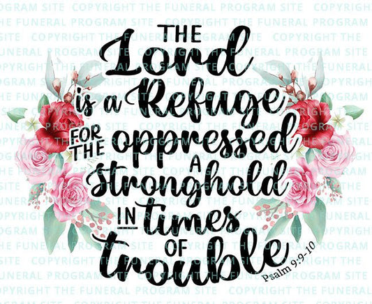 The Lord Is My Refuge Word Art - The Funeral Program Site