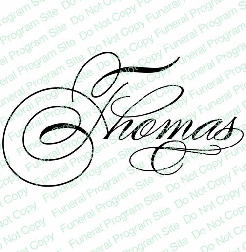 Thomas Name Word Art - The Funeral Program Site