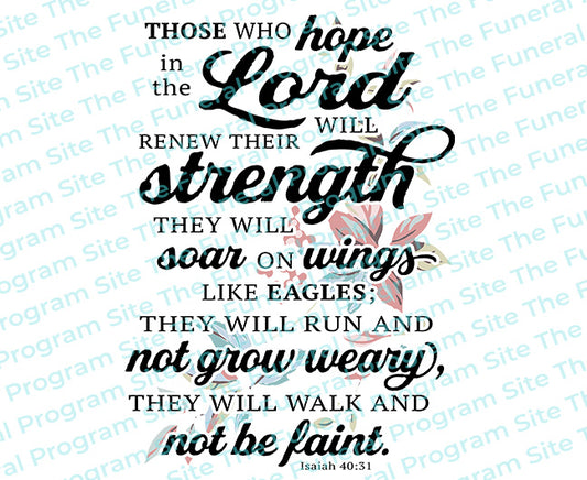 Hope In The LORD Bible Verse Word Art.