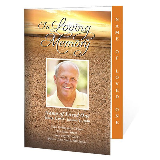Timeless 4 - Sided Graduated Funeral Program Template - The Funeral Program Site