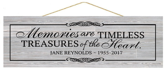 Timeless Treasures Personalized Custom Memorial Wood Sign - The Funeral Program Site