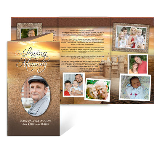 Timeless TriFold Funeral Brochure Template.