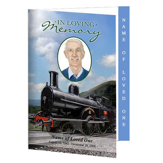 Train 4 - Sided Graduated Funeral Program Template - The Funeral Program Site