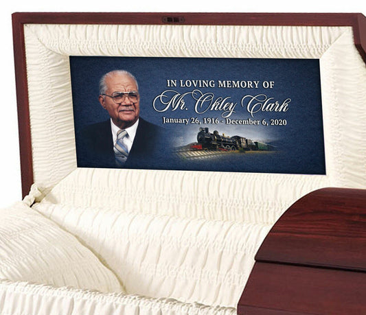 Train Custom Casket Panel Insert - The Funeral Program Site