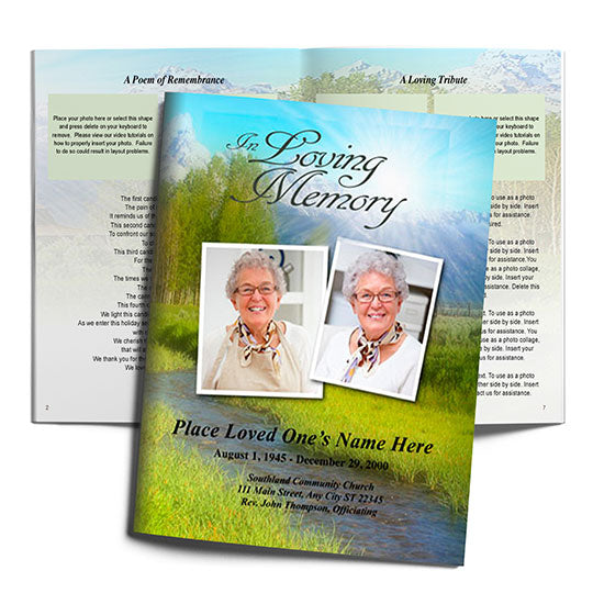Tranquil Funeral Booklet Template.