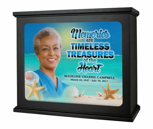 Tropical Beach Photo Light Box Memorial - The Funeral Program Site