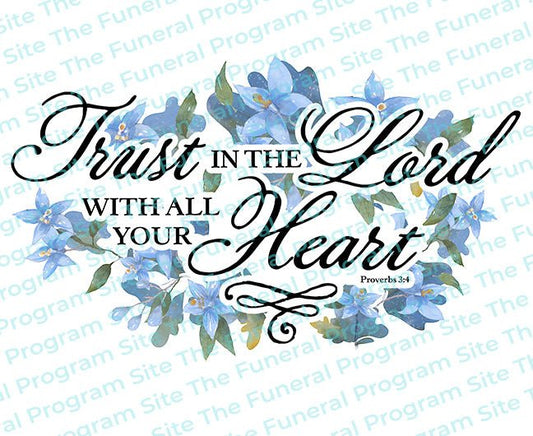Trust In The Lord Bible Verse Word Art - The Funeral Program Site