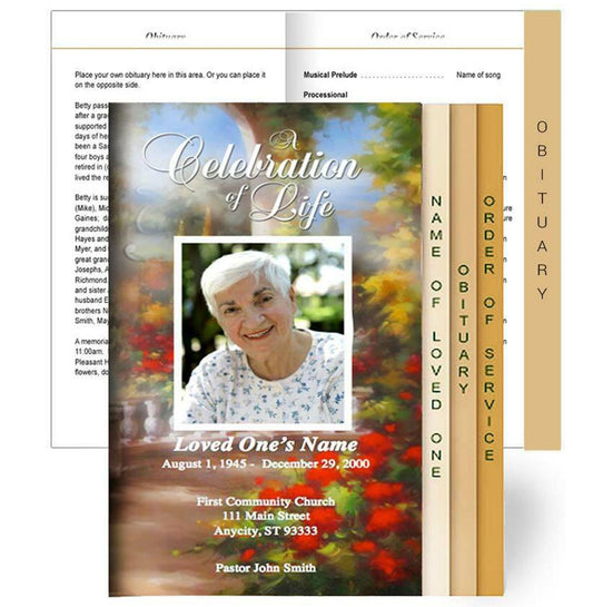 Tuscany 8 - Sided Graduated Program Template - The Funeral Program Site