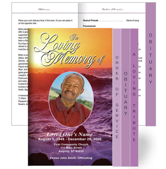 Twilight 8 - Sided Graduated Program Template - The Funeral Program Site