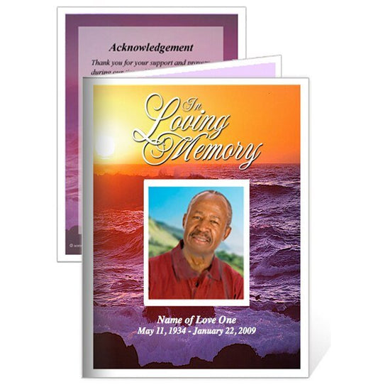 Twilight Small Memorial Card Template - The Funeral Program Site