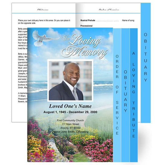 Unforgettable 8 - Sided Graduated Program Template - The Funeral Program Site
