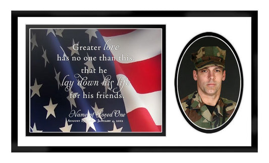 US Flag Memorial Frame Plaque Keepsake - The Funeral Program Site