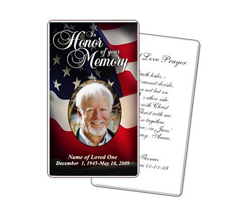 US Flag Prayer Card Template - The Funeral Program Site