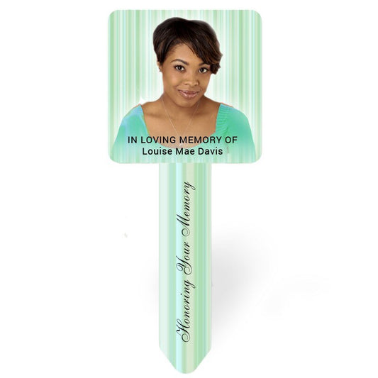 Vertical Stripes Personalized Memorial Garden Plant Stake - The Funeral Program Site