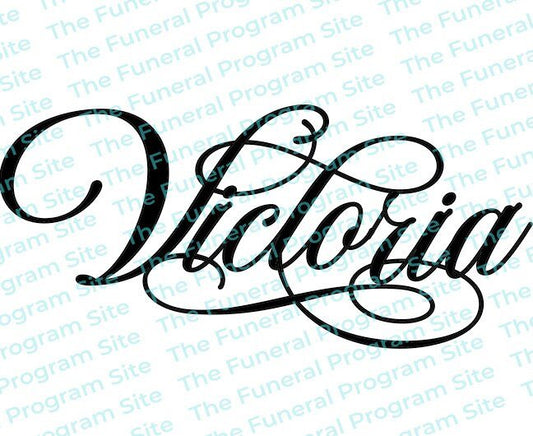 Victoria Name Word Art - The Funeral Program Site