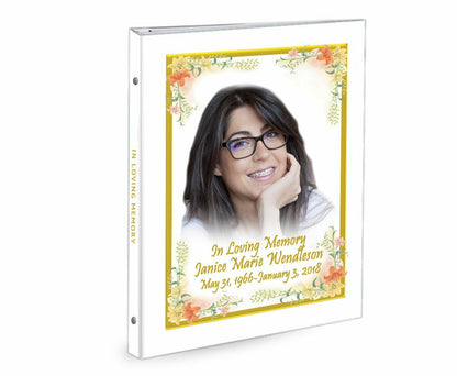 Vintage Flowers 3 - Ring Book Binder Funeral Guest Book - The Funeral Program Site