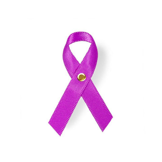 Violet Cancer Ribbon, Awareness Ribbons (No Personalization) - 10 Pack - The Funeral Program Site