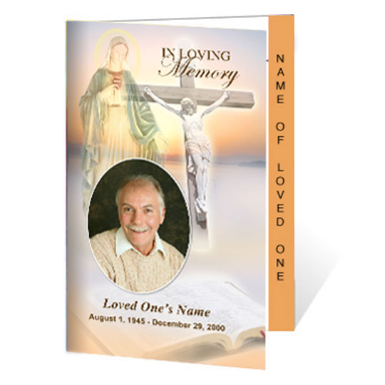 Vision 4-Sided Graduated Funeral Program Template.