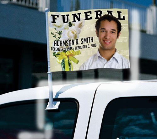 Vivace Funeral Car Flag and Pole - The Funeral Program Site