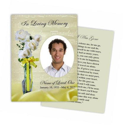 Vivace Small Memorial Card Template - The Funeral Program Site