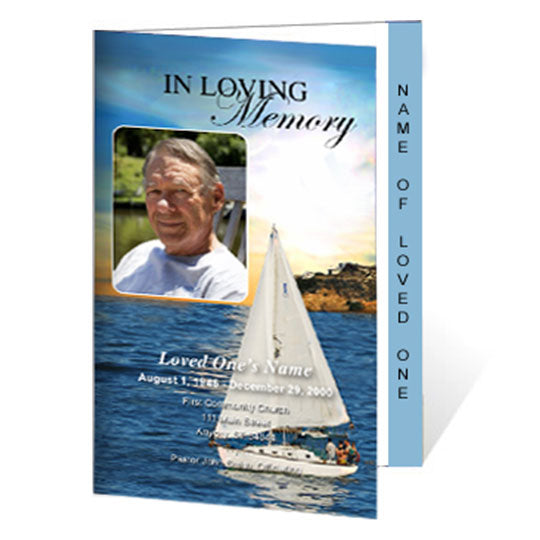 Voyage 4-Sided Graduated Funeral Program Template.