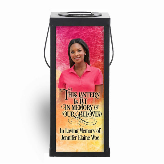 Watercolor Photo Solar Powered Memorial Lantern - The Funeral Program Site