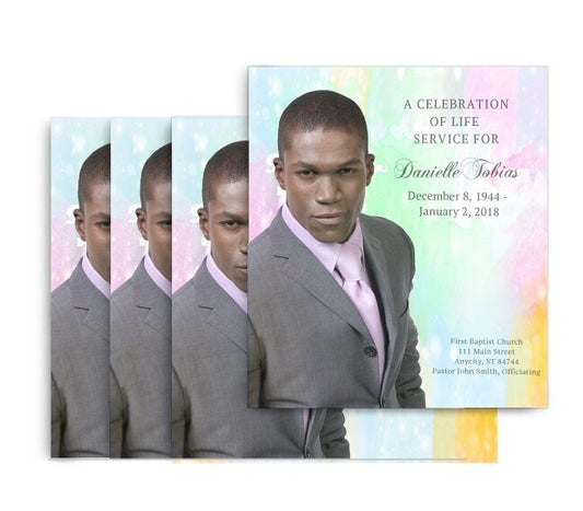 Watercolors Memorial Cards Done For You Design & Print (pack of 25) - The Funeral Program Site
