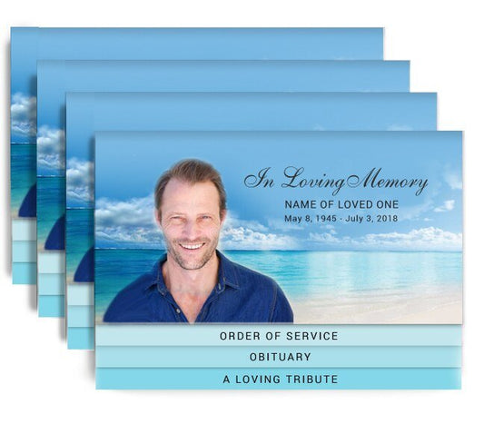 Waters 8 - Sided Graduated Bottom Funeral Program Design & Print (Pack of 50) - The Funeral Program Site