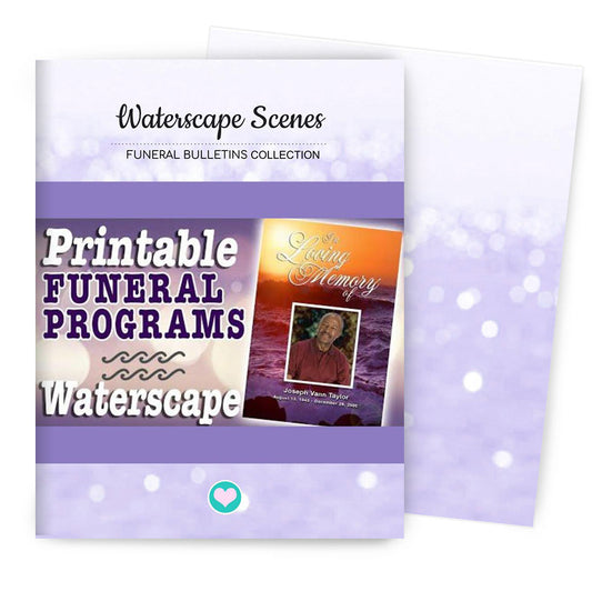 Waterscape Printable Funeral Program Catalog
