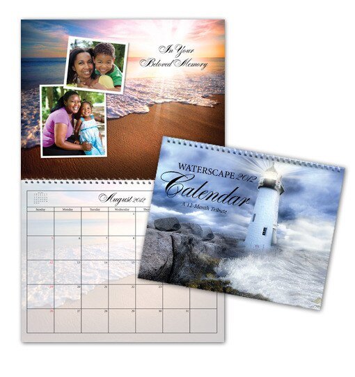 Waterscape Themed Memorial Calendar - The Funeral Program Site
