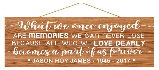 We Enjoy Personalized Custom Memorial Wood Sign - The Funeral Program Site