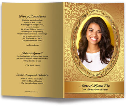 Oval Funeral Program Template (Easy Online Editor)
