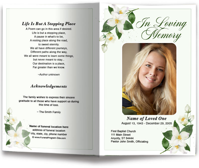 Belinda Funeral Program Template