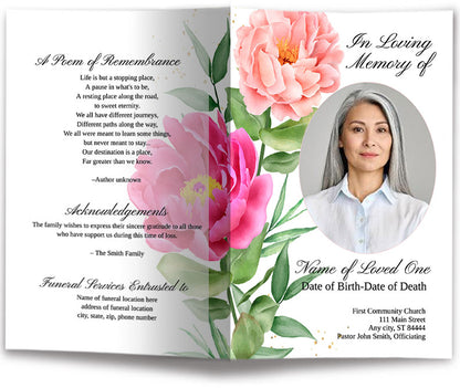 Botanic Online Funeral Program Template