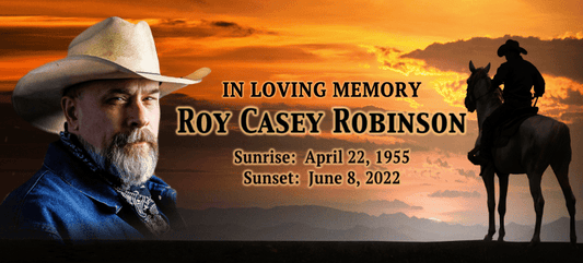 Western Cowboy Custom Casket Panel Insert - The Funeral Program Site