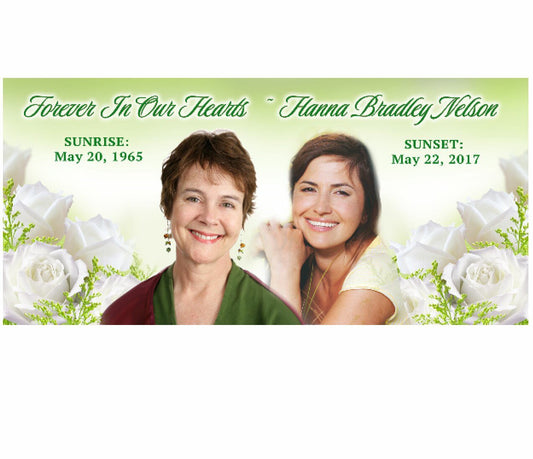 White Flowers Casket Head Panel Insert - The Funeral Program Site
