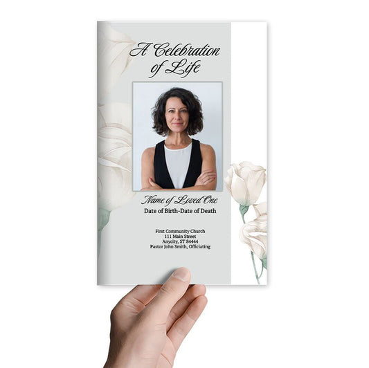 White Rose Online Funeral Program Template - The Funeral Program Site