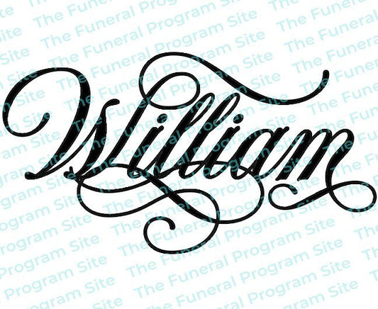 William Name Word Art - The Funeral Program Site