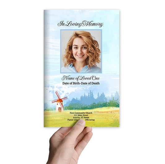 Windmill Online Funeral Program Template - The Funeral Program Site