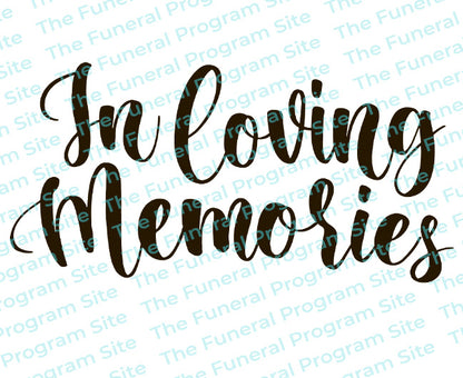 In Loving Memories Funeral Program Title.