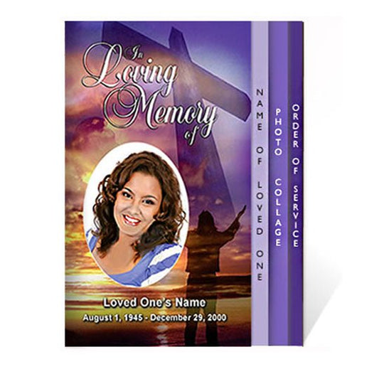 Worship 8 - Sided Graduated Program Template - The Funeral Program Site